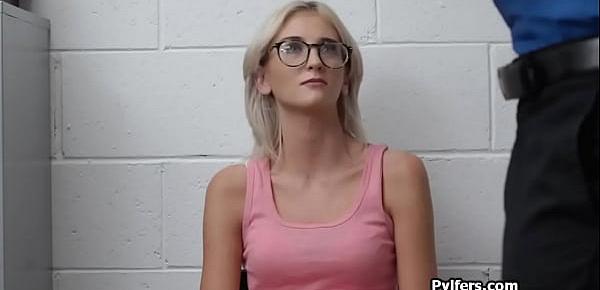  Blonde teen cashier fucked by the security guard